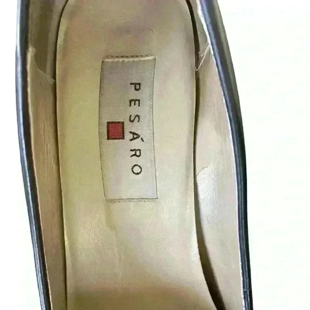 Pesaro Lenore Woman’s Size 8.5 Lucy Black Leather Slip On Pumps Brazilian made - Picture 3 of 11